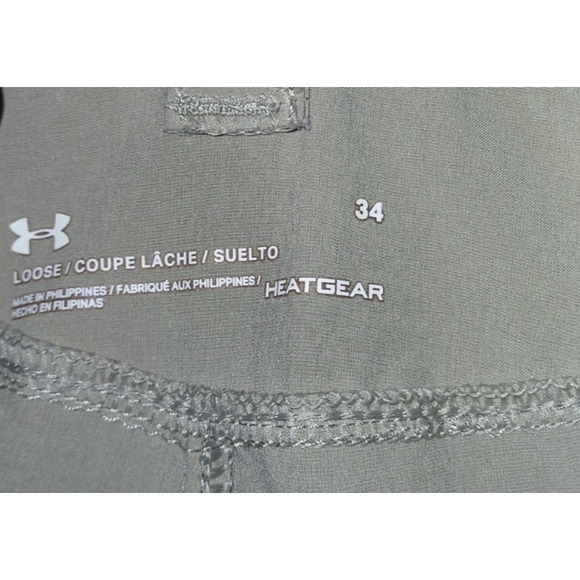 Under Armour Men's Cargo 34 Shorts UA Mantra 10″ HeatGear Casual Khaki - Picture 7 of 7